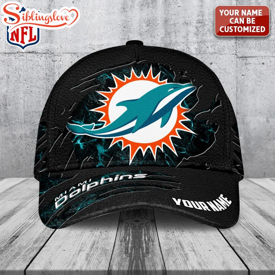 Personalized Name Miami Dolphins Classic Baseball Cap For Fans