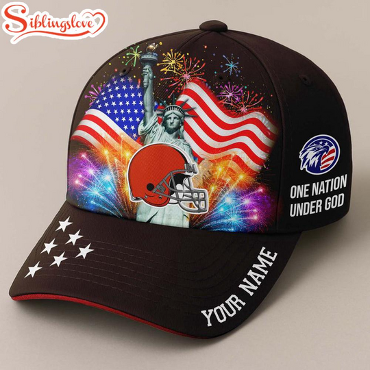 Custom Name Cleveland Browns Independence Day Classic Baseball Cap