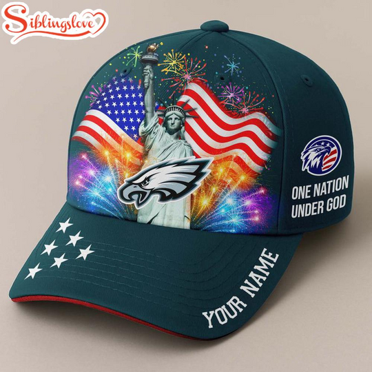 Discover Custom Name Philadelphia Eagles Independence Day Classic Baseball Cap