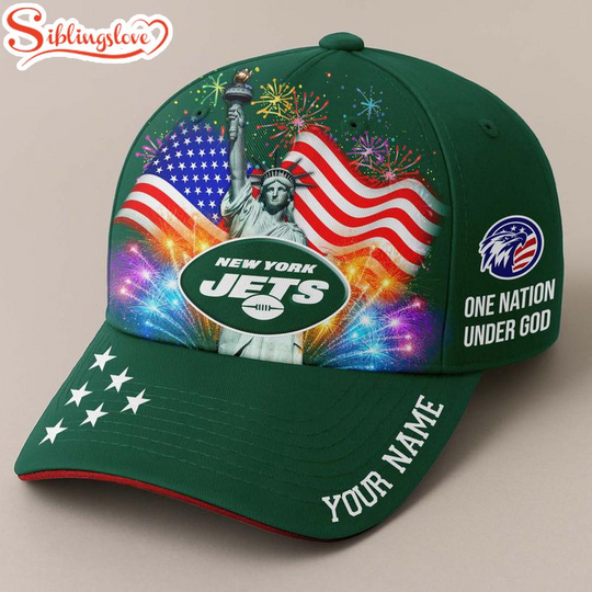 Discover Custom Name New York Jets Independence Day Classic Baseball Cap