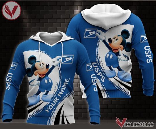 Personalized Postal Service Uniform AOP Hoodie, Unique Gifts For Father's Day, Gift For Men