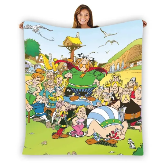 Discover New! Asterix And Obelix Soft Warm Single-Side Printing Flannel Fleece Blanket