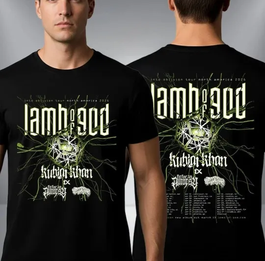 Discover Lamb Of God Into Oblivion Tour North America 2026 T shirt