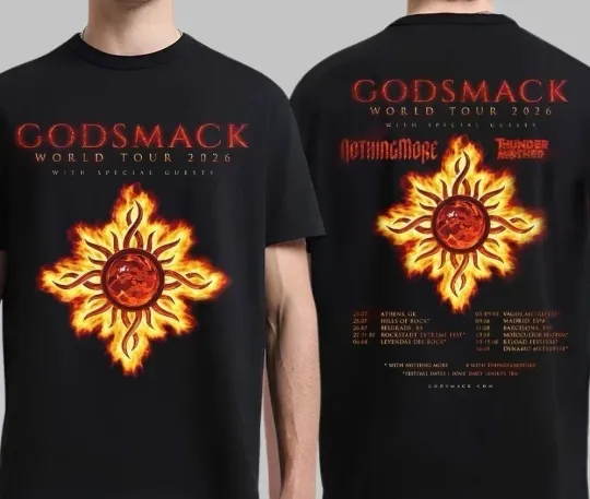 Discover Godsmack World Tour 2026 Europe Tour T-Shirt