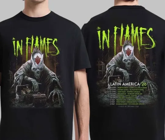 Discover In Flames Latin America 2026 Tour Unisex T-Shirt