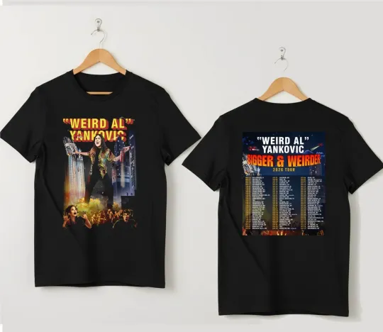 Discover Weird Al Yankovic Bigger And Weirder 2026 Tour T-Shirt