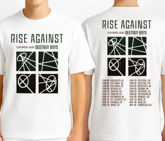 Rise Against Tour Dates Poster Spring 2026  T-Shirt