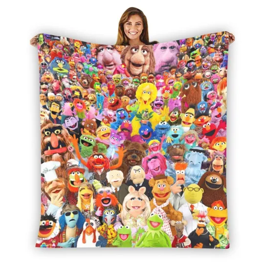 The Muppets All Characters Fleece Blanket, Birthday Gift