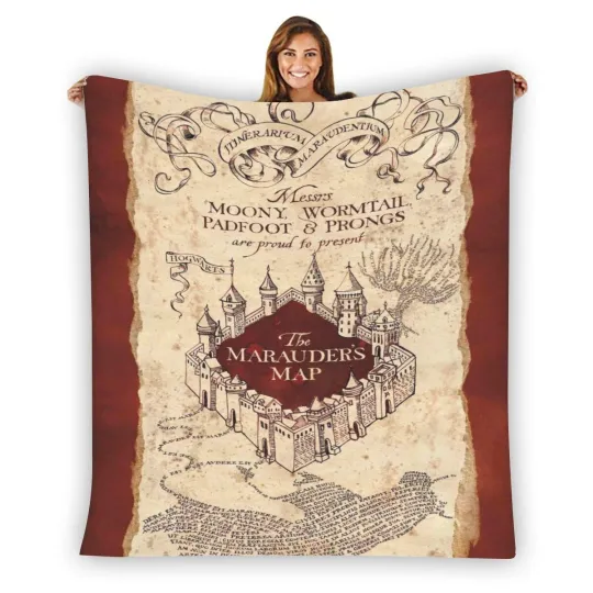 Discover The Marauder's Map Fleece Blanket, Birthday Gift