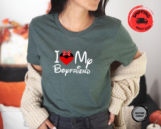 Discover I Love My Girlfriend Shirt, I Love My Boyfriend, Valentines Day Shirt, I Heart My Boyfriend Shirt