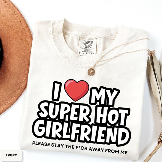 Discover Funny I Heart My Girlfriend Comfort Colors T-Shirt, Boyfriend Gift, I Love My Girlfriend Shirt