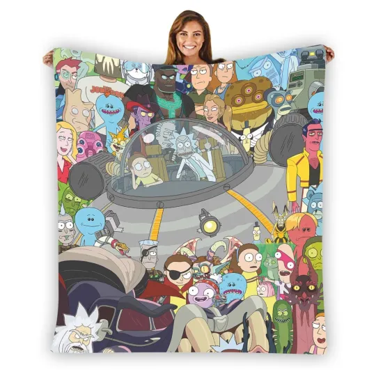 Discover Rick And Rickandmorty Carton Fleece Blanket, Birthday Gift
