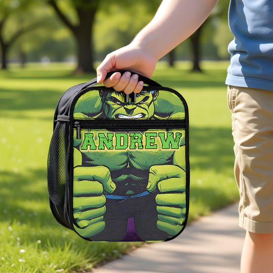 Discover Personalized Superhero Lunch Bag for Kids with Name | Insulated Kids Lunch Tote | Back to School Gift for Boys and Girls