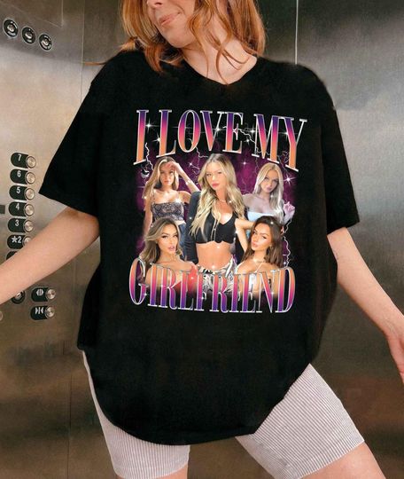 Discover Custom I Love My Girlfriend Shirt, Girlfriend Bootleg Shirt, I Love My Fiance Shirt