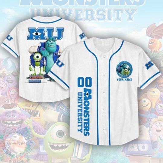 Disney Monster Inc Baseball Jersey, Monster Inc Shirt, Monsters University Baseball Jersey, James And Mike Wazowski Boy Jersey