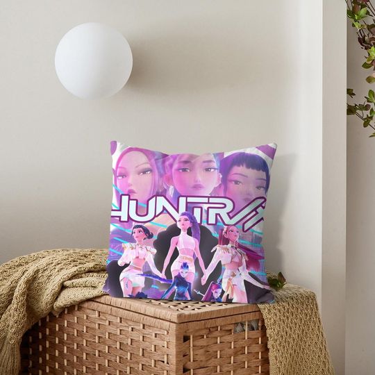 Discover Kpop Demon Hunters Cushion I Anime Girl Group Pillow I Double-Sided Cover with Pillow Core I Soft Polyester Home Decor
