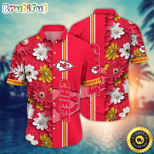 Discover Kansas City Football Hawaiian Shirt Flower Sporty And Stylish