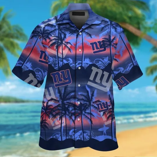 Discover New York Football Short Sleeve Button Up Tropical Hawaiian Shirt VER024