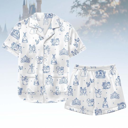 Discover Disney Cinde Short Pajamas, Disney Princess Pajamas For Women, Magic Kingdom Pajamas Set, Disney Trip Outfit