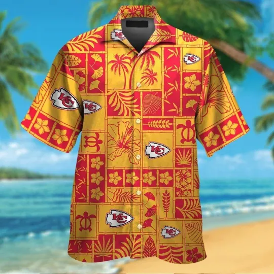 Discover Kansas City Football Short Sleeve Button Up Tropical Hawaiian Shirt VER026