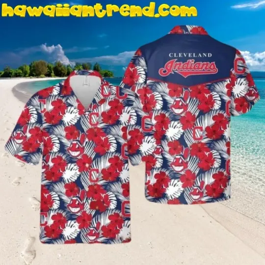 Discover Cleveland Football Icon Red Hibicus Flower Hawaiian Shirt