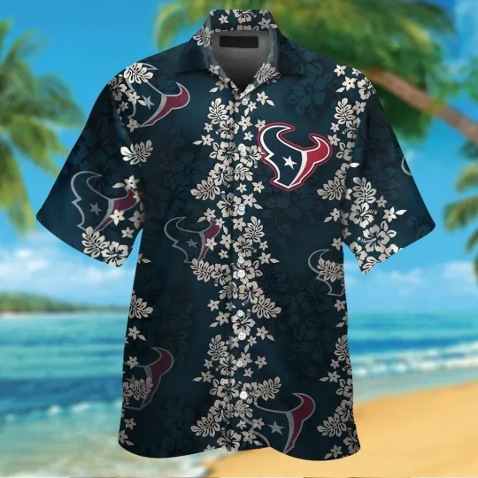 Discover Houston Football Short Sleeve Button Up Tropical Hawaiian Shirt VER015