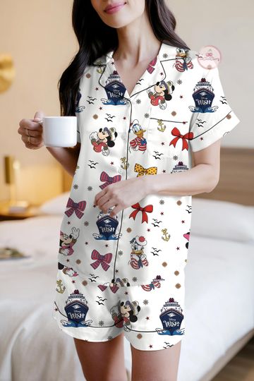 Disney Cruise Mickey Minnie Pajamas Set, Disney Cruise Pajamas Set, Disney Lovers Loungewear, Matching Family Cruise, Disney Vacation