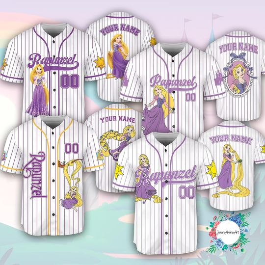 Discover Tangled Rapunzel Baseball Jersey, Princess Rapunzel Baseball Jersey, Disney Princess Family Trip Jersey.