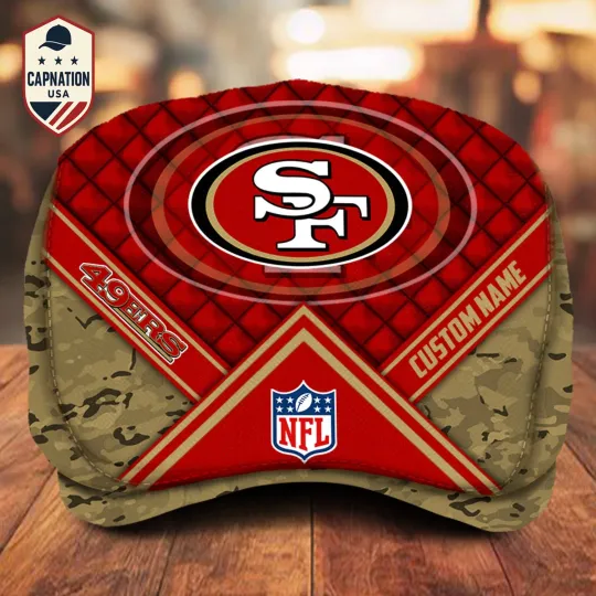 Discover San-Francisco-49er Jeff Cap football Jeff Cap Newsboy Cap Driving Cap Flat Cap