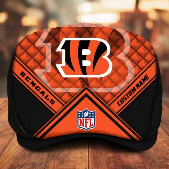 Discover Cincinnati Team Bengals Jeff Cap football Jeff Cap Newsboy Cap Driving Cap Flat Cap