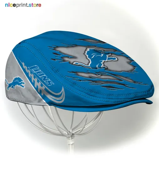 Discover Detroit Team Lions Jeff Cap football football Jeff Cap Newsboy Cap Driving Cap Flat Cap