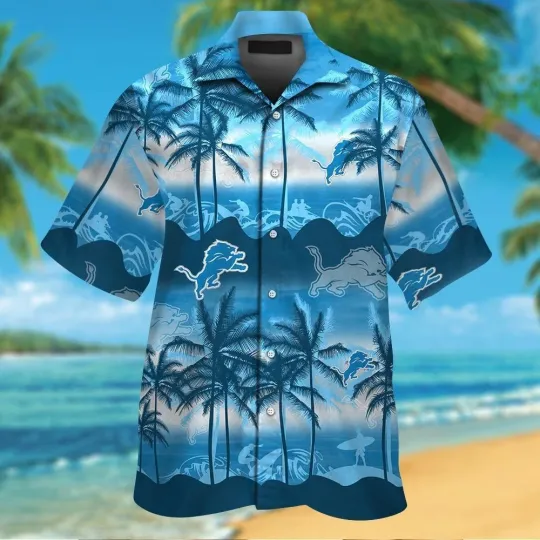 Discover Detroit Football Short Sleeve Button Up Tropical Hawaiian Shirt VER01