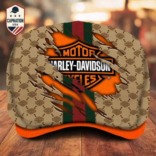 Discover Harley Team Davidson Jeff Cap H davidson Flat Cap Newsboy Cap Golf Cap