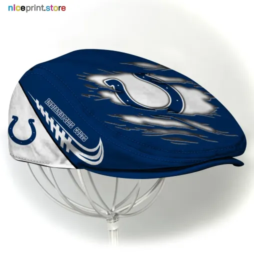Discover Indianapolis Team Colts Jeff Cap football Jeff Cap Newsboy Cap Driving Cap For Men