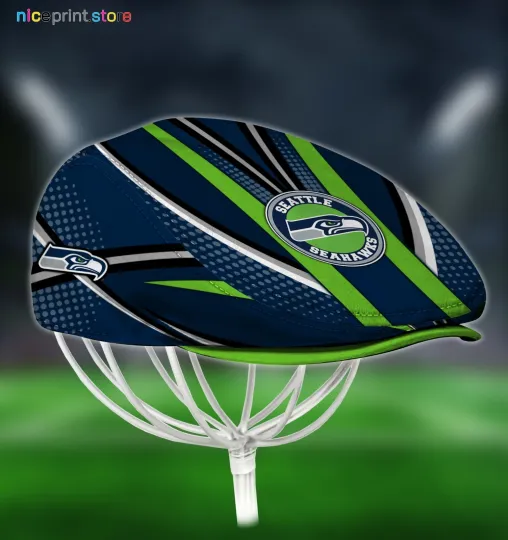 Discover Seattle Team Seahawks Jeff Cap football Jeff Cap Newsboy Cap Driving Cap Golf Cap