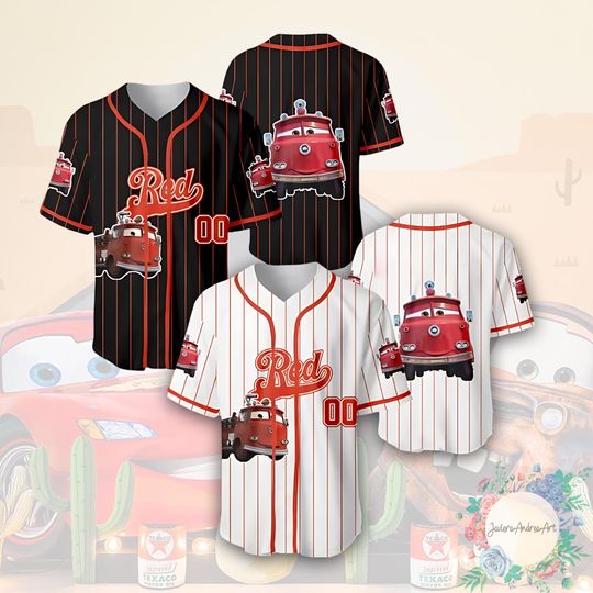 Discover Custom Disney Cars Lightning McQueen Baseball Jersey, Personalized Cars Team Shirt, Cars Land Shirt.