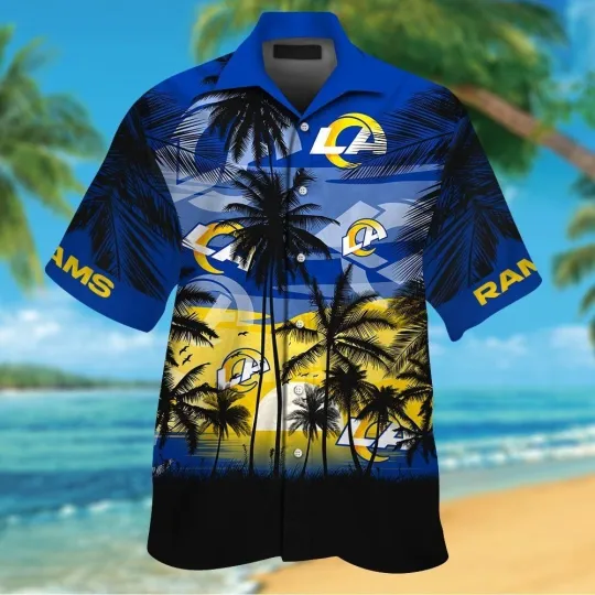 Discover Los Angeles Football Short Sleeve Button Up Tropical Shirt Hawaiian Shirt