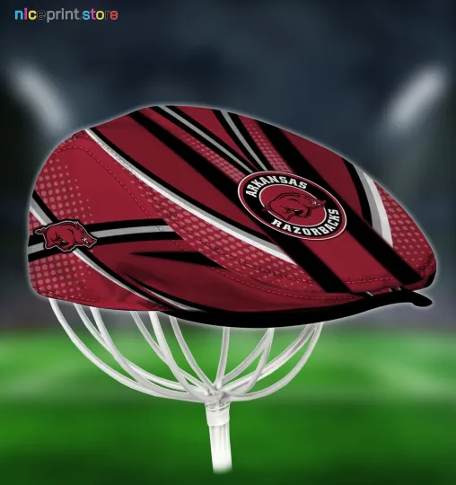 Discover Arkansas Team Razorbacks Jeff Cap NCAA Jeff Cap Newsboy Cap Driving Cap