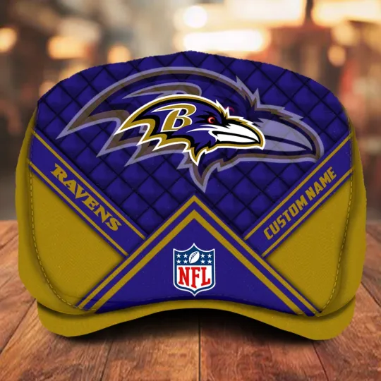 Discover Baltimore Team Ravens Jeff Cap football Jeff Cap Newsboy Cap football Flat Cap Golf Cap