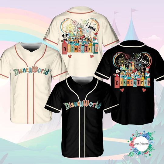 Discover Custom Disneyworld Mickey And Friends Baseball Jersey, Custom Name Disney Family 2026 Shirts, Disneyworld Trip Jersey,Disney Family Vacation