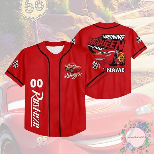Discover Lightning Mcqueen Baseball Jersey, Rusteze Cars Jersey, Piston Cup Jersey, Pixar Cars Shirts.