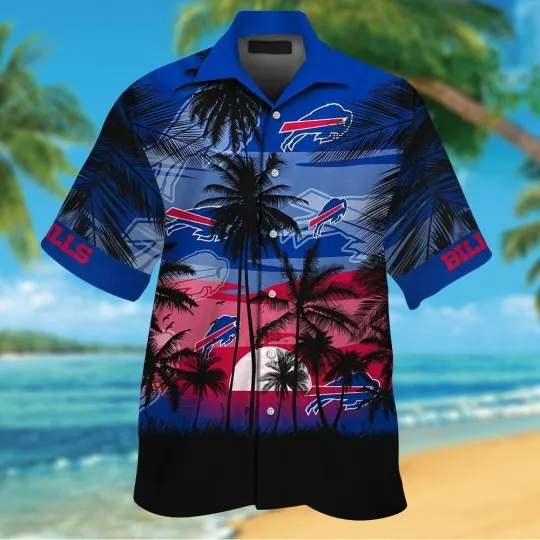 Discover Buffalo Football Short Sleeve Button Up Tropical Shirt Hawaiian Shirt