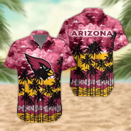 Discover football Arizonna Palm Trees Sunset Hawaiian Shirt
