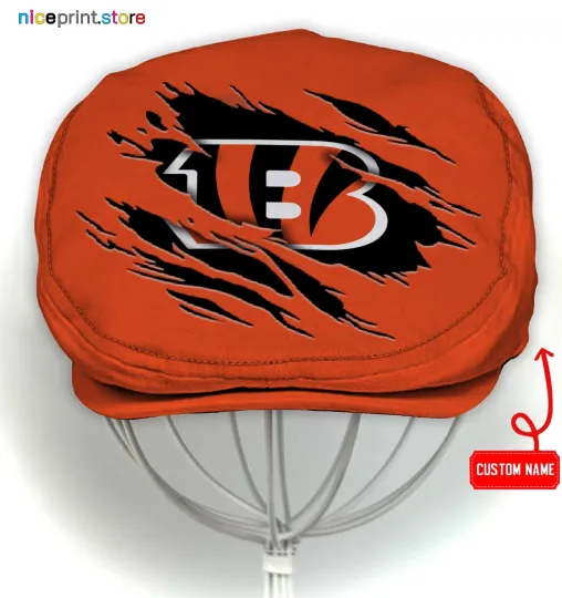 Discover Cincinnati Team Bengals Jeff Cap Newsboy Cap Flat Golf Driving Hat for Men