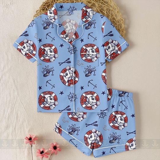 Mickey Minnie Sea Let's Cruise Unisex Pajamas, Disney Cruise Line Pajamas