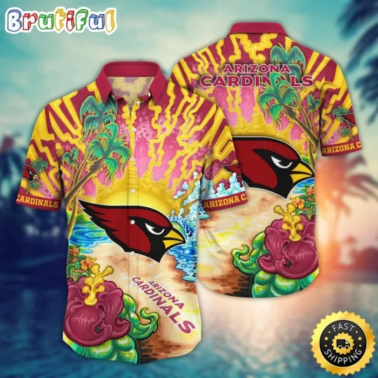 Discover football Arizonna Cardinals Hawaiian Shirt Flower Hawaii Shirt For Fans