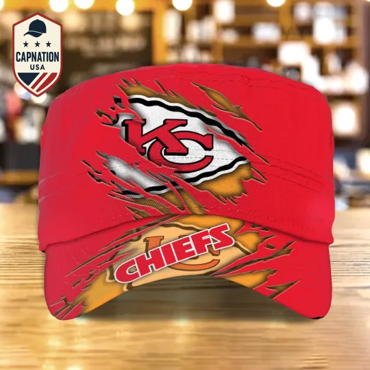 Discover Kansas City Team Chiefs Military Cap Chiefs Newsboy Cap football Truck Cap Flat Cap