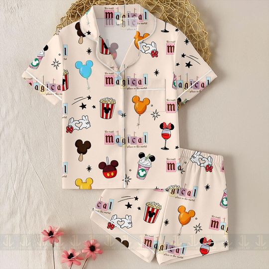 Discover Magical Place Disney Snack Unisex Pajamas, Disney Snack Pajamas