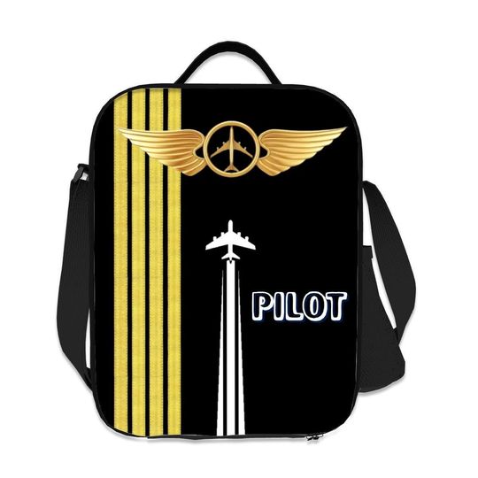 Discover Pilot Insulated Lunch Bag: Airline Crew Meal Tote (10.5x8.0x4.5)