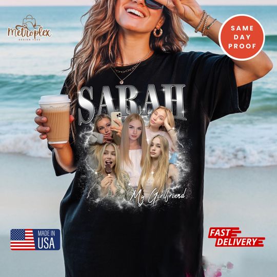 Discover Custom Photo Girlfriend Shirt: Funny Boyfriend Birthday Gift